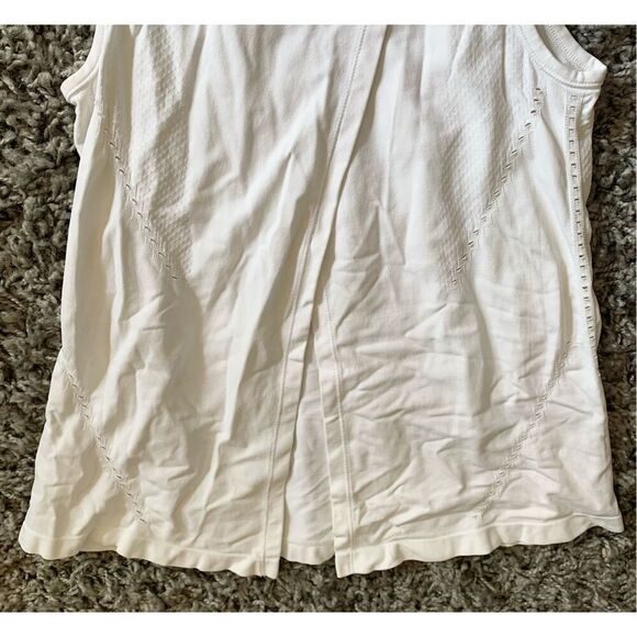 Athleta Foothill SEAMLESS Split Tie BACK white TANK TOP sz XS S - Picture 7 of 7